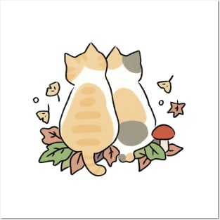 Couple Cats Fallin Love Posters and Art